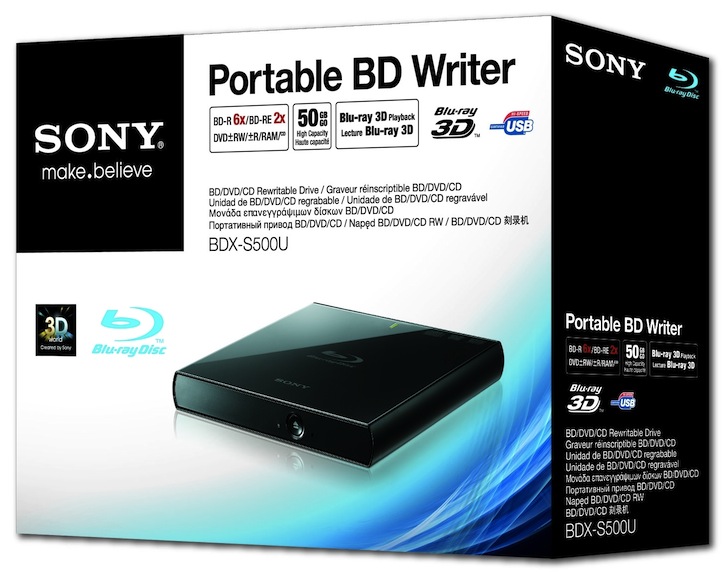 Sony Introduces New BDX-S500u External Blu-ray Burner for