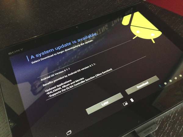 Sony Xperia Tablet S Jelly Bean 4.1.1