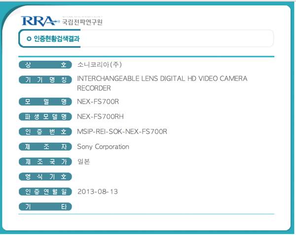 Sony NEX-FS700R Document