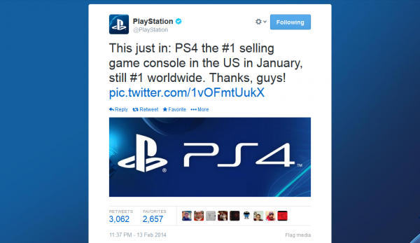 PS4 Sales Tweet