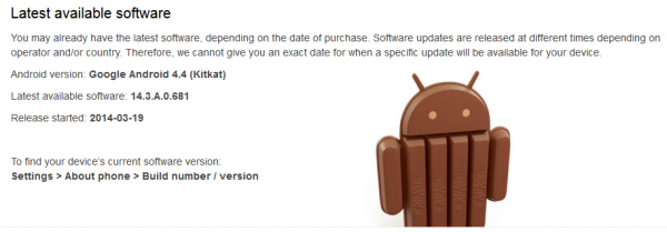 Xperia Z1 KitKat Update