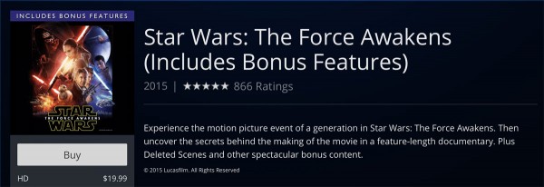 Star Wars: The Force Awakens on PlayStation Store