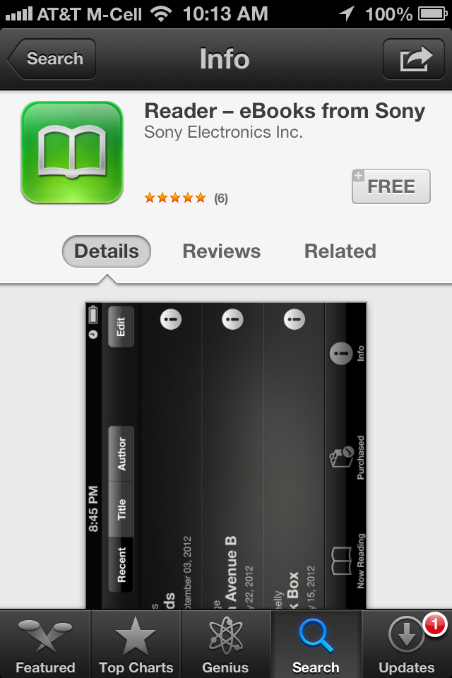 Sony's 'Reader' App Arrives on iOS